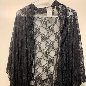Free People Black Lace Kimono